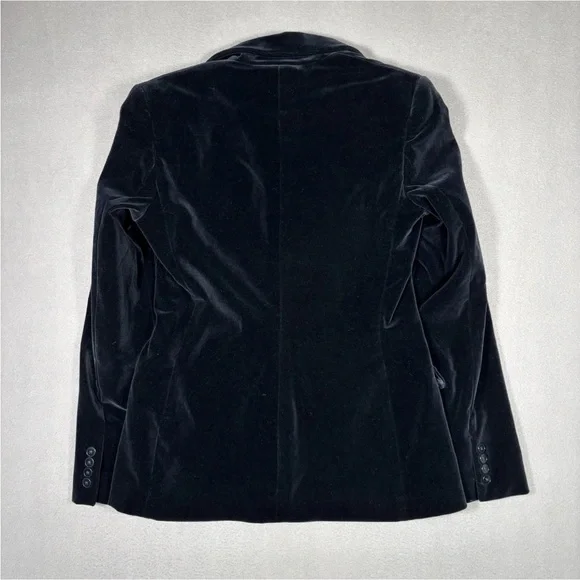 Ralph Lauren Black Label Velvet Jacket Coat Blazer Size 8 Deep Navy Blue - Picture 8 of 9